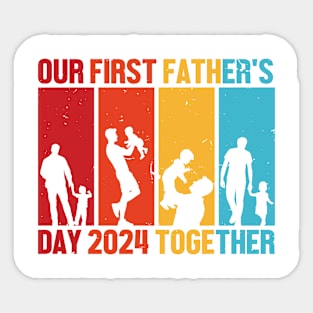 First fathers day 2024 Retro Gift for Father’s day, Birthday, Thanksgiving, Christmas, New Year Sticker